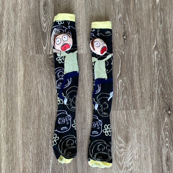 Rick and Morty 3-D over-the-calf socks W show size 6-8 - Picture 1 of 3